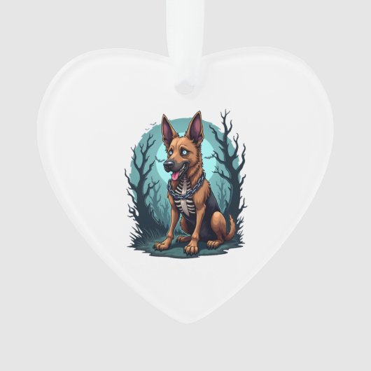 Skeleton Shepherd Dog Ornament (Vorderseite)