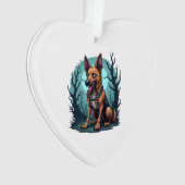Skeleton Shepherd Dog Ornament (Vorderseite)
