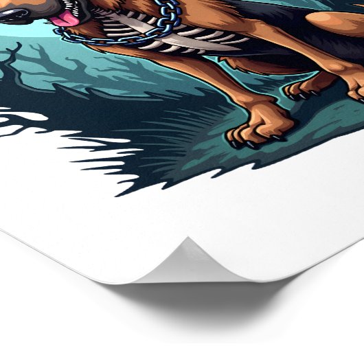 Skeleton Shepherd Dog Poster (Ecke)