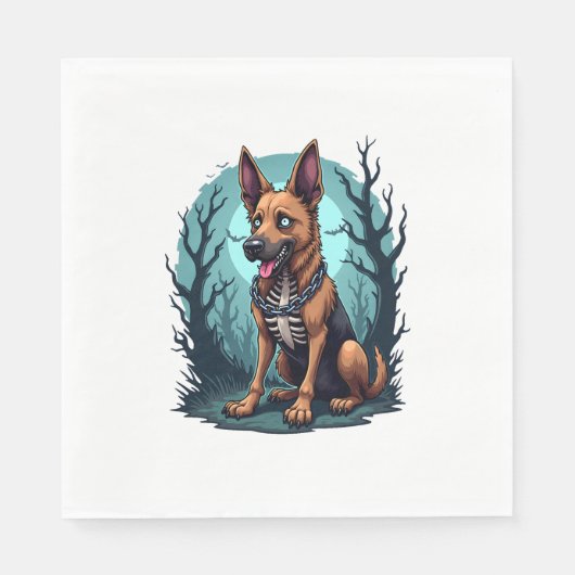 Skeleton Shepherd Dog Serviette (Vorderseite)