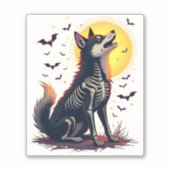 Skeleton Shiba Scream Aufkleber (Vorderseite)