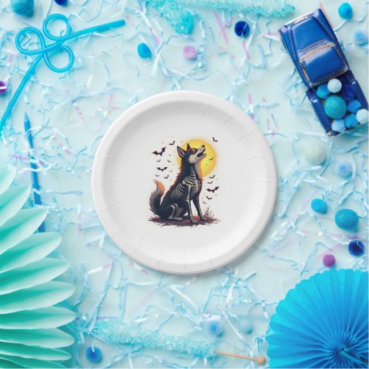 Skeleton Shiba Scream Pappteller (Party)