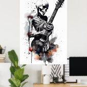 Skeleton Shredding auf der Gitarre Poster (Heimbüro)