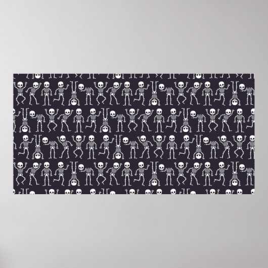 Skeleton-Silhouetten nahtlos für Halbwüchse Poster (Vorne)