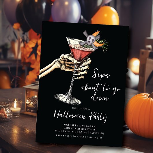 Skeleton Sip Halloween Einladung