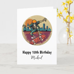 Skeleton Skateboard Alles Gute zum Geburtstag Name Karte