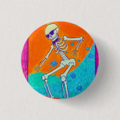 Skeleton Skateboarding Button (Vorderseite)