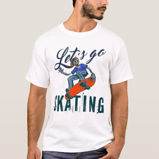 Skeleton Skateboarding T-Shirt | Skate Street Art (Vorderseite)