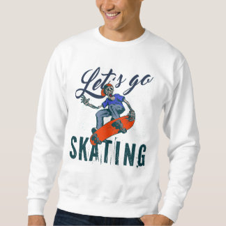 Skeleton Skateboarding T-Shirt | Skate Street Art Sweatshirt