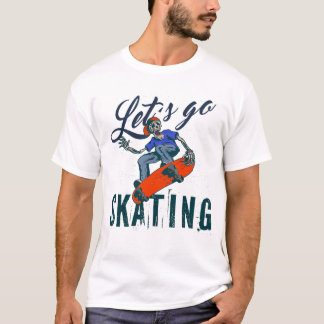 Skeleton Skateboarding T-Shirt | Street Art Skaten