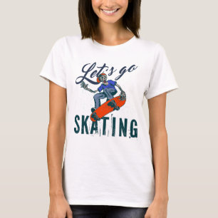 Skeleton Skateboarding T-Shirt Street Art Skaten