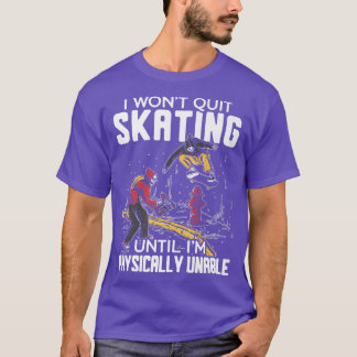 Skeleton Skater Spooky Cartoon T-Shirt