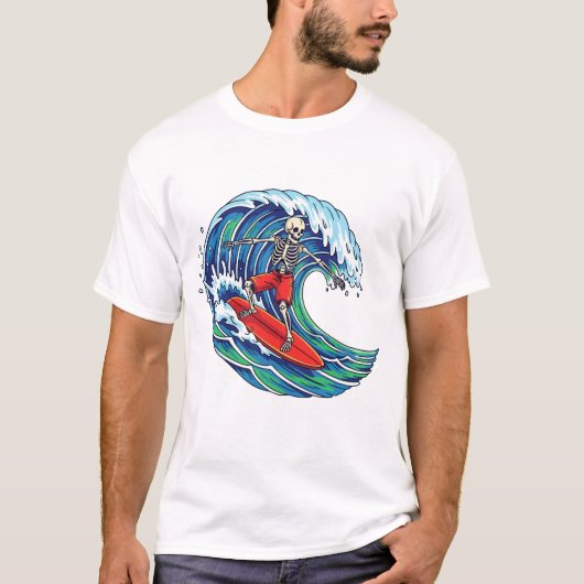 Skeleton Skating T-Shirt – Funny Skateboarding Ske (Vorderseite)