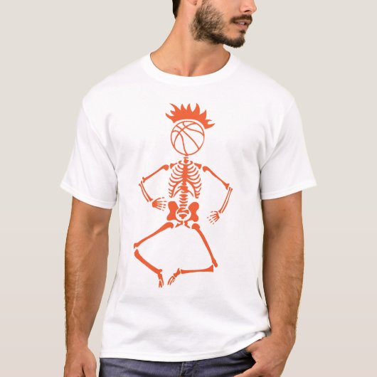 Skeleton-Skeleton-Basketball T-Shirt (Vorderseite)