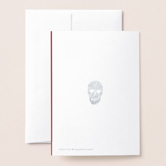 Skeleton Skeleton Skull Card für echte Founting Ha Folienkarte (Rückseite mit Umschlag)