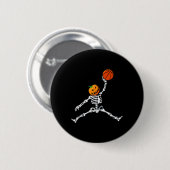 Skeleton Sketll Halloween Pumpkin Slam Dunk Button (Vorne & Hinten)