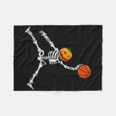 Skeleton Sketll Halloween Pumpkin Slam Dunk Fleecedecke (Vorderseite (Horizontal))