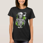 Skeleton Skull Alien Drink Coffee T-Shirt (Vorderseite)