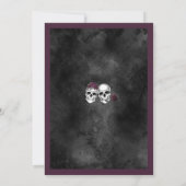Skeleton Skull Couple Rose Gothic Wedding Einladung (Rückseite)