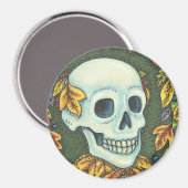 SKELETON SKULL, GENTLEMAN HALLOWEEN MAGNET Runde (Vorderseite/Rückseite)