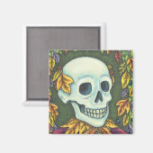 SKELETON SKULL, GENTLEMAN HALLOWEEN MAGNET Square (Vorderseite/Rückseite)