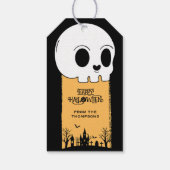 Skeleton Skull Graveyard Black Gothic Halloween Geschenkanhänger (Rückseite)