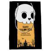 Skeleton Skull Graveyard Black Gothic Halloween Mittlere Geschenktüte (Vorderseite)