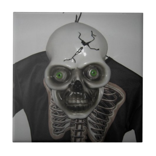 Skeleton Skull Halloween Fliese (Vorderseite)