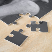 Skeleton Skull Halloween Schwarz und Weiß Grau Puzzle (Seite)