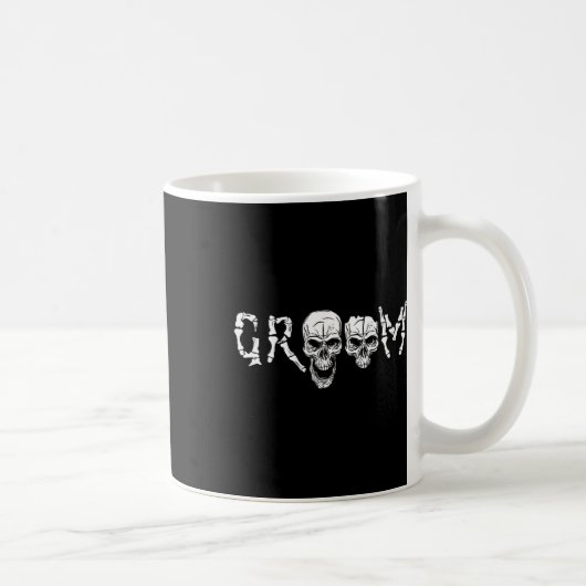 - Skeleton Skull Halloween Wedding Bachelor Kaffeetasse (Rechts)