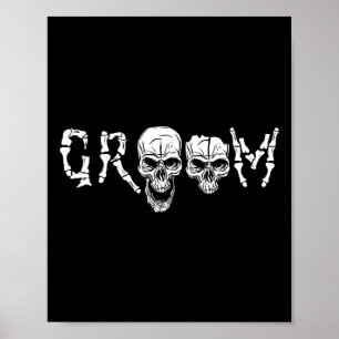 - Skeleton Skull Halloween Wedding Bachelor Poster