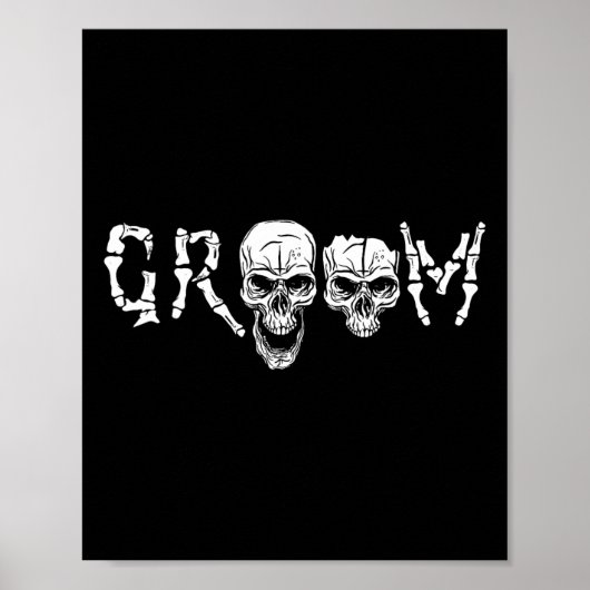 - Skeleton Skull Halloween Wedding Bachelor Poster (Vorne)