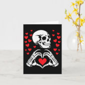 Skeleton Skull Hands Herz Valentinstag Funny Bo Karte (Gelbe Blume)