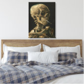 Skeleton Skull mit brennender Zigarette von Van Go Leinwanddruck (Insitu (Schlafzimmer))