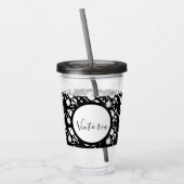 Skeleton Skull Pumpkin Skript Mit Monogramm Acryli Acryltrinkbecher (Links)