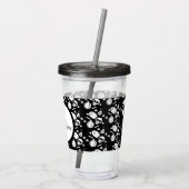 Skeleton Skull Pumpkin Skript Mit Monogramm Acryli Acryltrinkbecher (Rückseite)