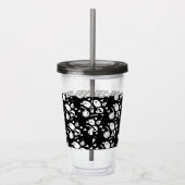 Skeleton Skull Pumpkin Skript Mit Monogramm Acryli Acryltrinkbecher (Rechts)