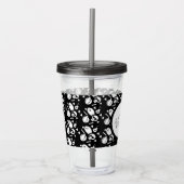 Skeleton Skull Pumpkin Skript Mit Monogramm Acryli Acryltrinkbecher (Vorderseite)