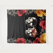 Skeleton Skull Red Yellow Fotografy Background Wandteppich (Vorderseite (Horizontal))