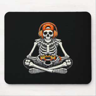 Skeleton Skull Video Game Gamer Men Boys Halloween Mousepad