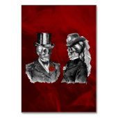 Skeleton-Skulls-Tischkarte Hochzeiten Tischnummer (Rückseite)