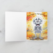 "Skeleton Skydiver" Kinderwitz Halloween Karte (Innenseite)