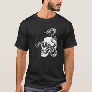 Skeleton Snake Gothic Horror Satanism Occult Devil T-Shirt