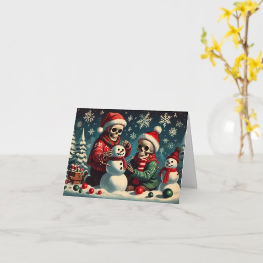 Skeleton Snow Fun Card Karte (Gelbe Blume)