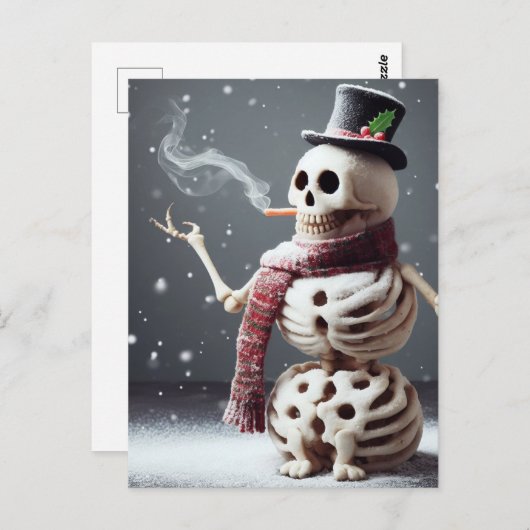 Skeleton Snow Man Postkarte (Vorne/Hinten)