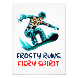 Skeleton Snowboarder Thrills in Motion Fotodruck