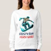 Skeleton Snowboarder Thrills in Motion Sweatshirt (Vorderseite)