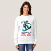 Skeleton Snowboarder Thrills in Motion Sweatshirt (Vorne ganz)