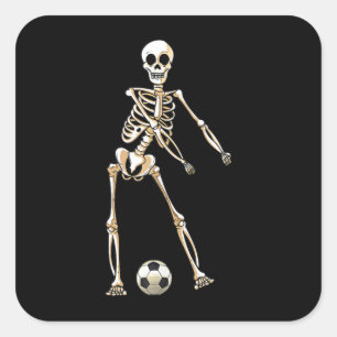 Skeleton Soccer Halloween Flossentanz Cosplay Quadratischer Aufkleber