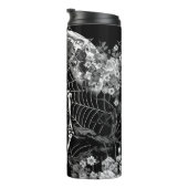Skeleton Spider Moon Web Black Halloween Thermosbecher (Nach rechts gedreht)